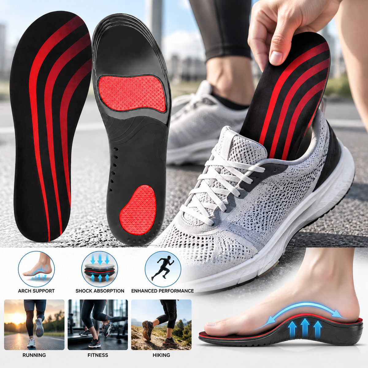 StrideSole™ Heel & Arch Comfort Insoles