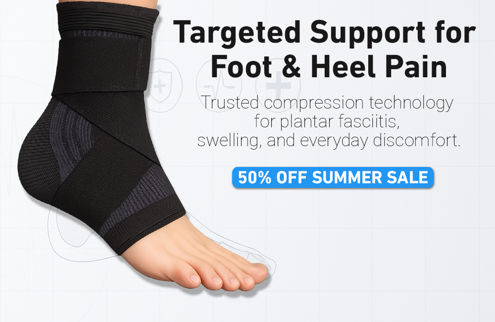 Casio London plantar fasciitis foot sleeve for heel pain relief and support