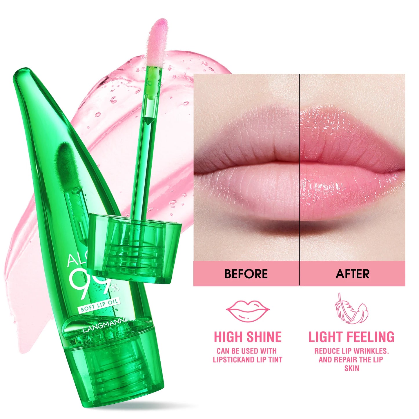 Aloe Vera Lip Oil | Hydrating Long-Lasting Lip Gloss